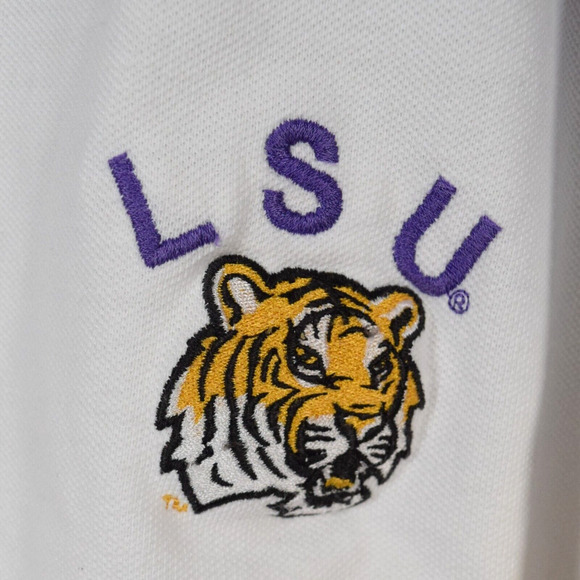 LSU TIGERS Polo Shirt Men's L Purple & Gold, Embroidered Mike the Tiger logo - Picture 7 of 10